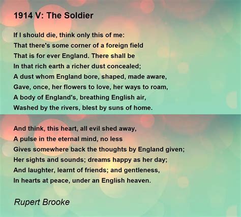 1914 V: The Soldier Poem by Rupert Brooke - Poem Hunter
