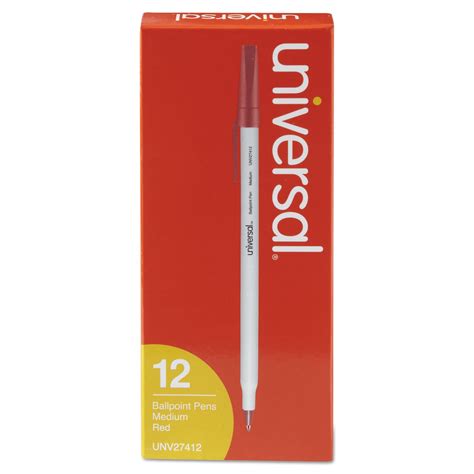 Universal Economy Ballpoint Stick Oil-Based Pen, Red Ink, Medium, Dozen ...
