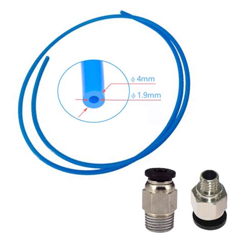 Buy Ender 3 Upgraded PTFE Teflon Bowden Tube with Improved PC4-M6 & PC4 ...