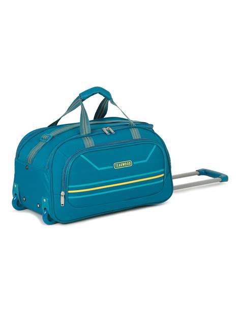 Teal Printed Cabin Duffel Trolley Bag – Teakwood Leathers