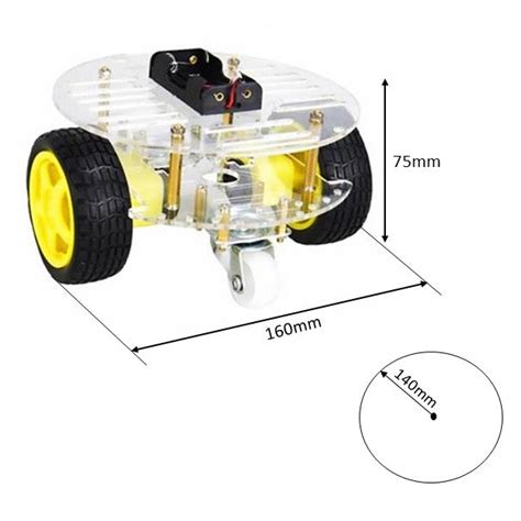 2WD Mini Round Double-Deck Smart Robot Car Chassis DIY Kit – Indian ...