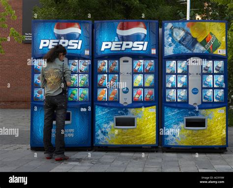Young woman at a Pepsi vending machine, Toronto, Canada Stock Photo - Alamy