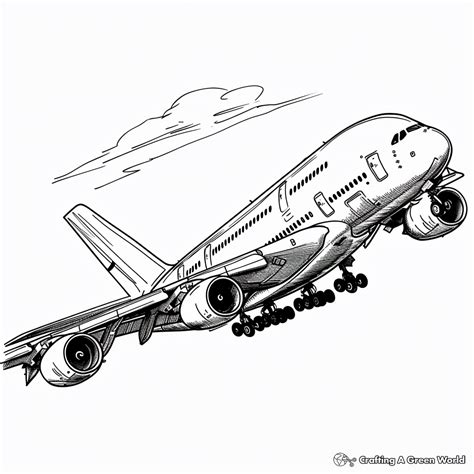 A380 Airplane Coloring Pages - Free & Printable!