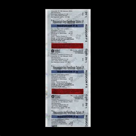 ROZUCOR F 5MG TABLET 10'S Price, Uses, Side Effects & Substitutes | Medkart