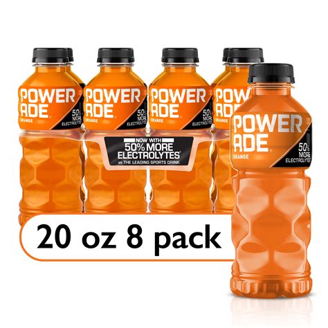 POWERADE Electrolyte Enhanced Orange Sport Drink, 20 fl oz, 8 Count ...