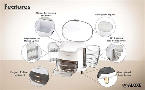 ALOXE Makeup Organisers with Dust-Proof Cover | Premium Storage Box and ...