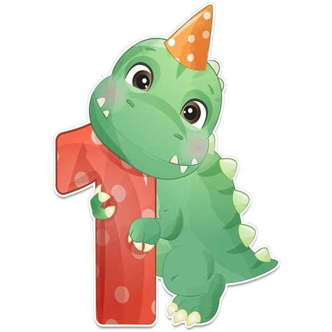 2ft Dinosaur Number 1 Cardboard Stand up, 1-Year-Old Dino Themed ...