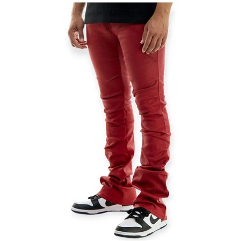 KDNK Waxed pleat Men Pants (Red)