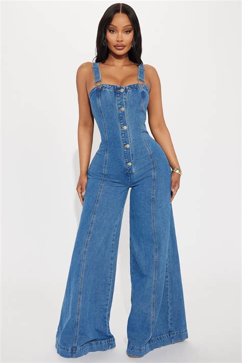 Long & Short Sleeve Denim Jumpsuits | Fashion Nova