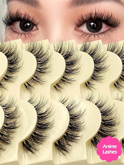 Asiteo Asiteo 5 Pairs Manga Natural Wispy False Eyelashes - Clear Band ...