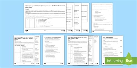 AQA Language Paper 1 Questions 1 - 4: Exam Practice Bundle 2