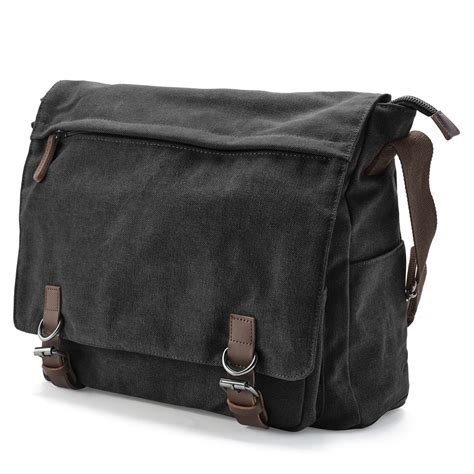 Dark gray Canvas Messenger Bag | In stock! | Trendhim