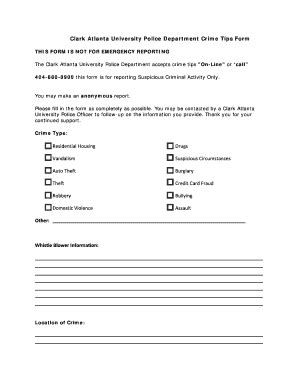 Fillable Online cau Clark Atlanta University Police Department Crime ...