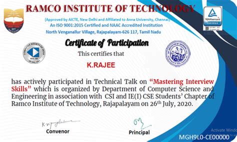Ramco Institute of Technology North Venganallur Village, Rajapalayam ...