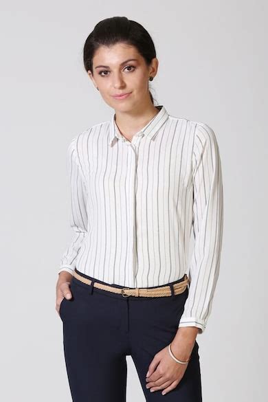 Buy Women White Striped Long Sleeves Shirt Online - 175122 | Allen Solly