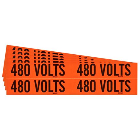BRADY, 4 1/8 in Label Wd, 1 1/8 in Label Ht, Conduit & Voltage Signs ...