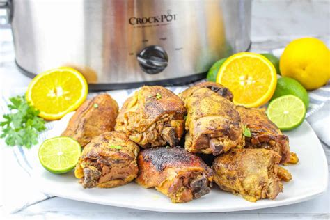 Easy Slow Cooker Jerk Chicken Thighs