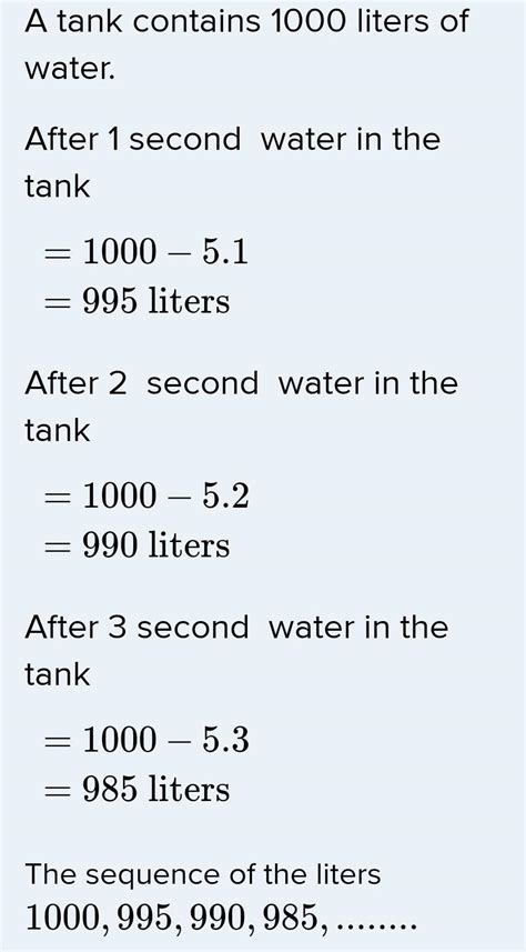 A tank contains 1000 liters of water and it flows out at the rate of 5 ...