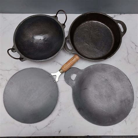 All Day Cast Iron Set – Tawa, Kadai, Skillet & Roti Tawa – Oven Safe