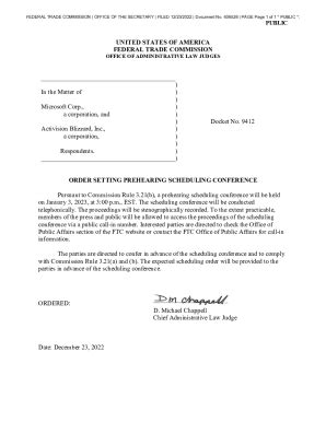 Fillable Online ALJ Order Setting Prehearing Scheduling Conference Fax ...