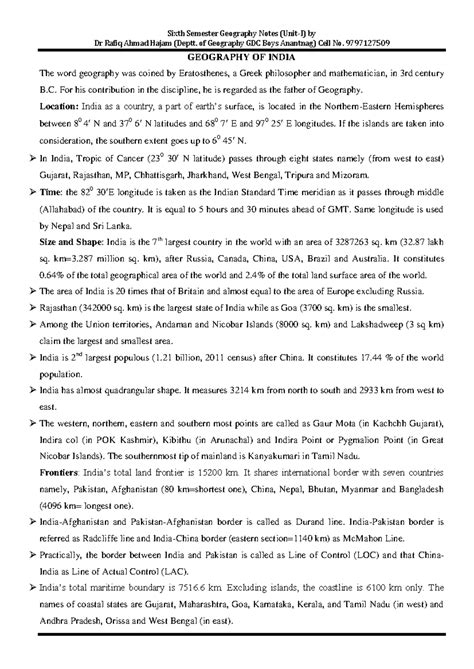 Geography I - Dr Rafiq Ahmad Hajam (Deptt. of Geography GDC Boys ...