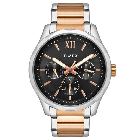 Timex Men Multifunction Black Round Brass Dial Watch- TW0TG7617 – Sai ...