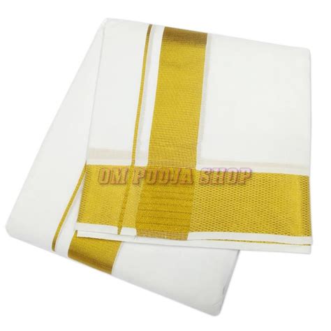 Indian Cotton Dhoti with Angavastram (Shawl) for Men @ USA UK India
