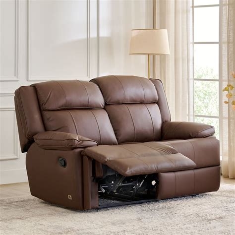 Buy Torino Faux Leather 2-Seater Recliner - Brown from Home Centre at ...