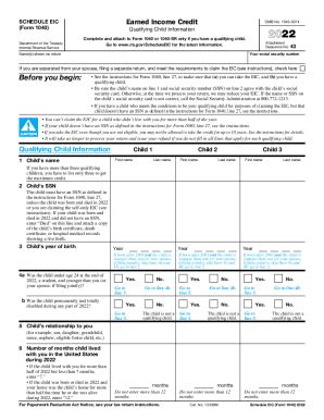 IRS Schedule EIC (1040 form) | pdfFiller