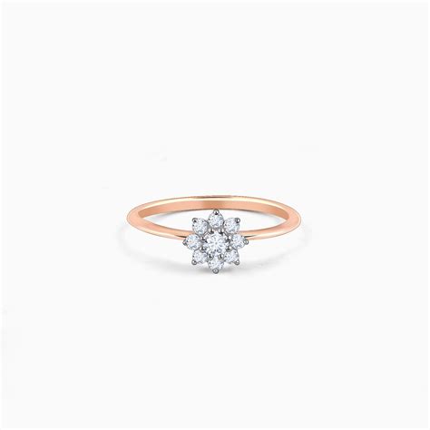 Rose Gold Floral Glisten Diamond Ring – GIVA Jewellery