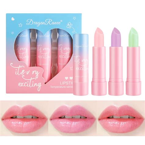 Buy Gireatick 3 Pcs Fruit Flavor Lipstick Set, Peach Aloe Grape ...
