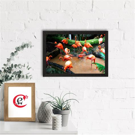 Flamingos Satin Matt Texture UV Art Painting - eCraftIndia Online