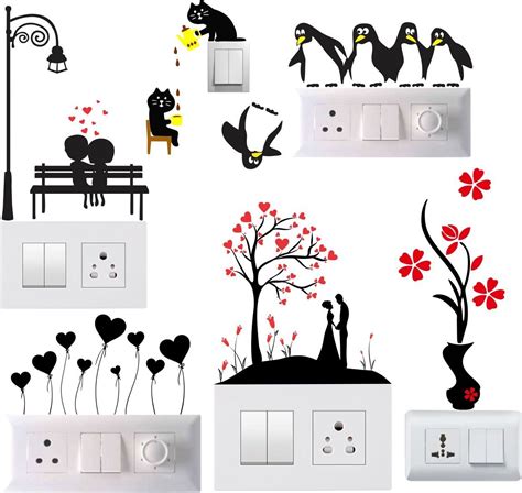 Buy Decals Creativity® Wall Sticker Switch Board Stickers Wall Art Set ...