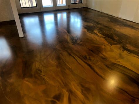 Metallic Marble Epoxy Floor - Gold, Brown, and Copper - Glossy Floors ...