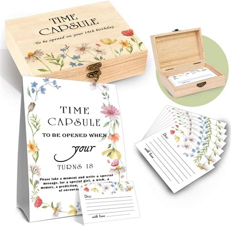 Amazon.com: DEANHOT Floral Time Capsule Set, with 50 Message Cards and ...