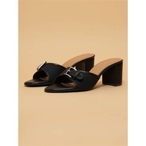 Buy Eridani Eden Black Buckle Heels Online