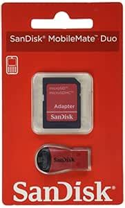 SanDisk Mobile Mate Duo Flash Memory Card Reader with Adapter : Amazon ...