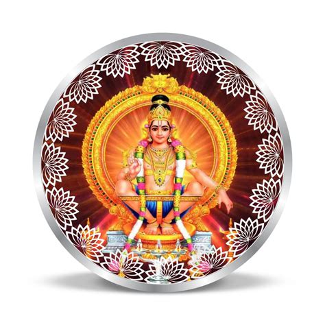 Precious Moments - Buy Lord Ayyappa Colorful Design Silver Coin (999 pure)