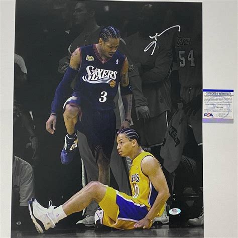 Autographed/signed Allen Iverson Spotlight Tyronn Lou Step-over 76ers ...