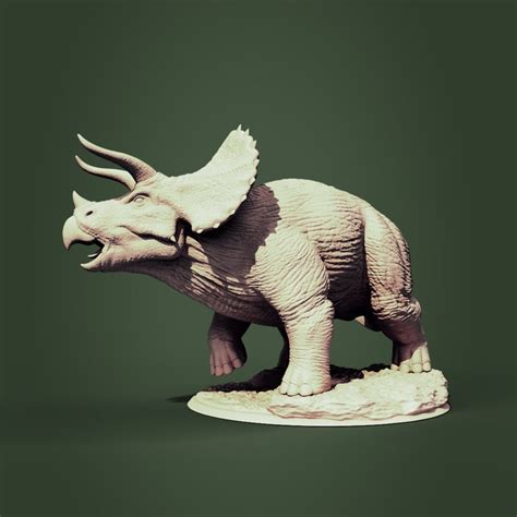Buy Triceratops, Jurassic Tribe, Dinosaur, Dnd, Resin Miniature, 3D ...