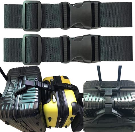 2PIECES Add a Bag Luggage Set Strap for Suitcases - Adjustable Belt ...