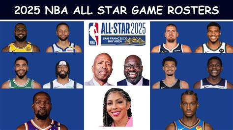 2025 NBA All Star Game Rosters for team Shaq, Kenny Chuck & Team ...