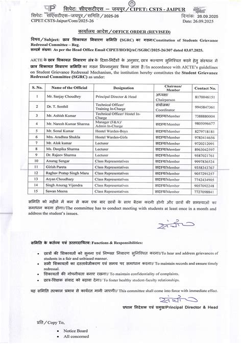Committees | CIPET : CSTS - Jaipur | CIPET : Centre for Skilling and ...