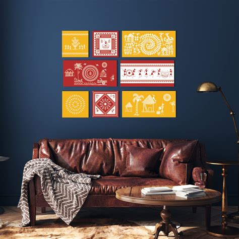 Ethnic Indian Tribal Canvas Painting Frame - Authentic Wall Decor ...