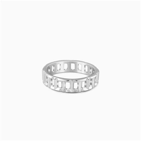 Silver Windowpane Ring For Him – GIVA