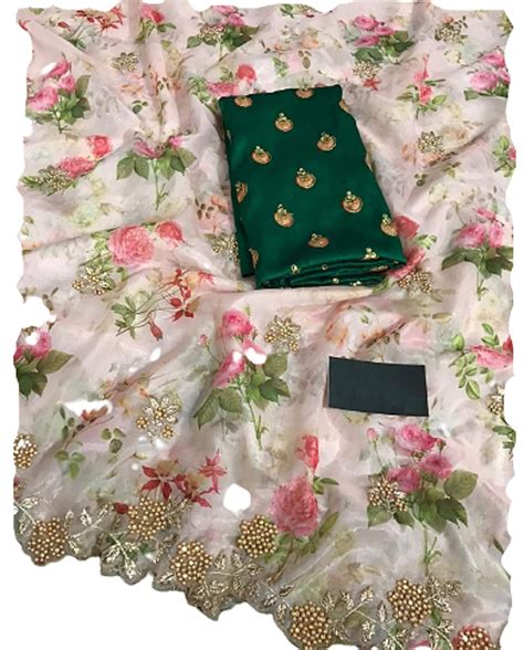 Buy infloura Saree For Women's And Girls Khadi Organza Silk With ...