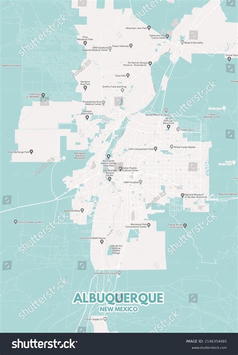 Poster Albuquerque New Mexico Maproad Map Stock Illustration 2146354485 ...