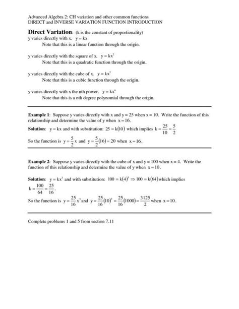 Image result for Direct Variation Math Sheet