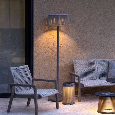 LED solar floor lamp Rop&Strip, height-adjustable, 500 lm | Lights.co.uk