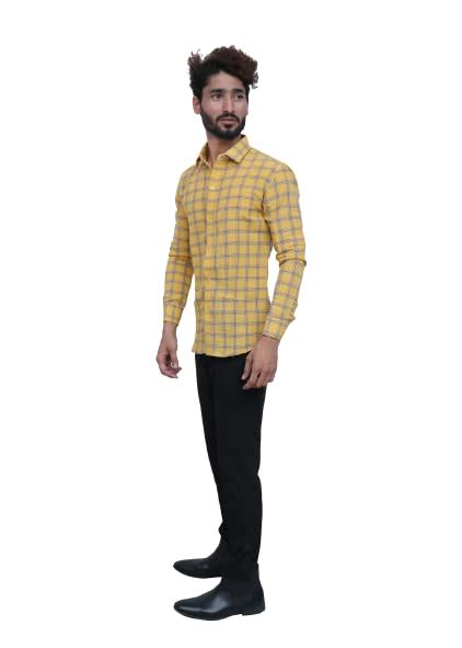 GOLDSPUN Men's Textured Solid Swadeshi Khadi Original Cotton Full ...